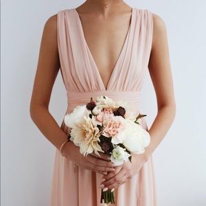 Halston Heritage pink Chiffon gown